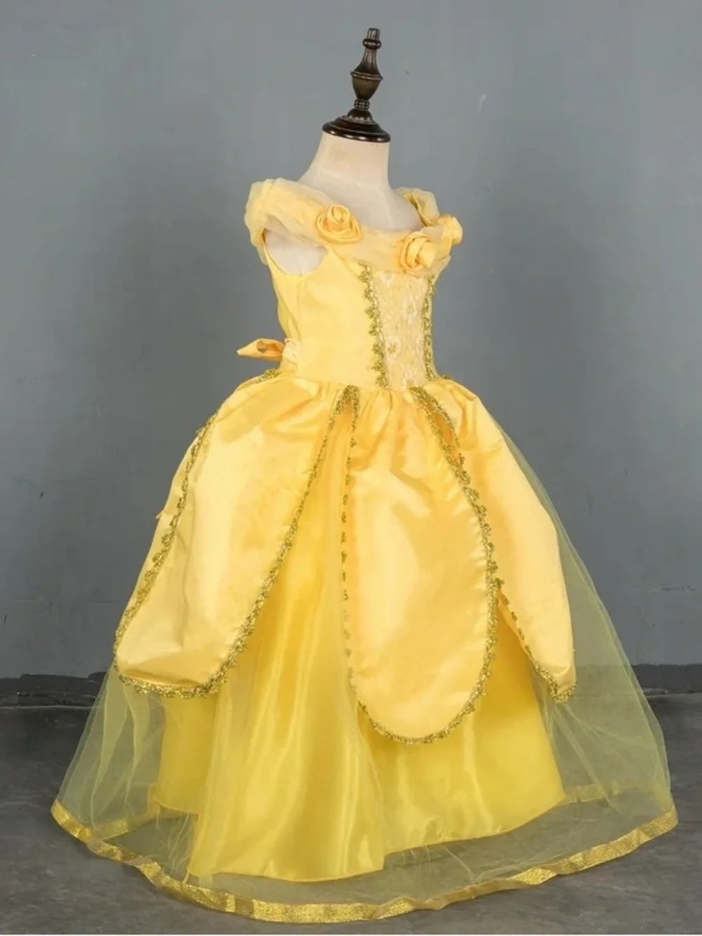 Yellow Princess Belle-Style Girls Costume Dress